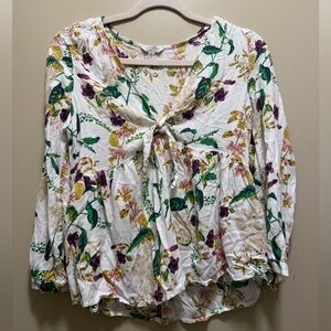 Lucky Brand - White Floral Blouse - Medium